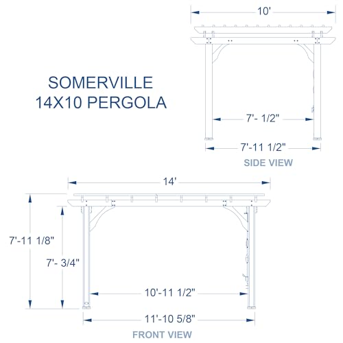 Backyard Discovery Somerville 14 x 10 All Cedar Pergola, Durable, Quality Supported Structure, Snow and Wind Supported, Rot Resistant, Electrical Outlet with USB, Deck, Garden, Patio Backyard Discovery
