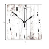 ArogGeld Shabby Chic White Wood Wall Clock Rustic Farmhouse Barn Square Wood Clock 10 Inch Silent Non-Ticking Wooden Wall Clocks Battery Operated Living Room Bedroom Kitchen Farmhouse Decor Birthday ArogGeld