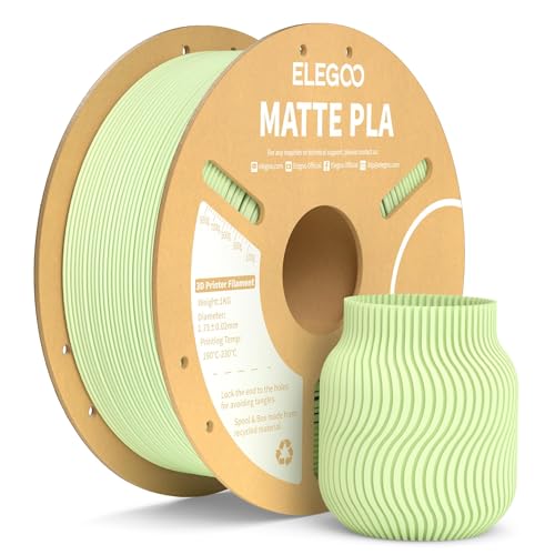 ELEGOO Matte PLA Filament Mint Green 1KG, 1.75mm 3D Printer Filament Dimensional Accuracy +/- 0.02mm, 1kg Carboard Spool (2.2lbs) for Most FDM 3D Printers - WoodArtSupply