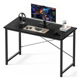 OLIXIS 47 Inch Computer Office Desk for Small Spaces, Writing Gaming Work Desk Modern Study Table with Storage Bag & Headphone Hook Home Bedroom, Black OLIXIS