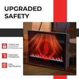 Tangkula 23-Inch Infrared Quartz Electric Fireplace Insert with Remote Control, 1500W Recessed Fireplace Heater with Thermostat, Overheat Protection, 8H Timer, 6 Flame Settings, 5 Flame Brightness Tangkula