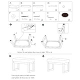 CangLong 27 Inch Wide Rectangle Ottoman Bench Grey Footstool, Linen Look Polyester Fabric for Living Room, Bedroom, Grey CangLong