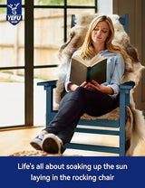 YEFU Outdoor Rocking Chair Oversized,Seat Depth 22",Backrest Height 31",Patio Poly Wide Rocker Chair with 380lbs Weight Capacity,Weather Resistant,for Lawn,Porch,Backyard,Indoor and Garden(Navy Blue) YEFU