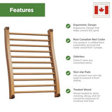 Northwood Sauna - Sauna Backrest - Handmade from Canadian Red Cedar Wood - Comfortable S-Shape with Anti-Slip Pads Northwood Sauna