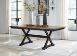 Signature Design by Ashley Wildenauer Dining Extension Table, 78" W x 40" D x 30" H, Black & Dark Brown Signature Design by Ashley