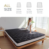 MAXYOYO 6" Extra Thick Futon Mattress Floor Mattress, Twin Size Diamond Pattern Japanese Tatami Pad Roll Up Mat for Adults, Guest, Black MAXYOYO