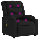 vidaXL Black Fabric Massage Recliner Chair - Manual Reclining, Vibration Massage, Cup Holders for Comfort in Living Room/Lounge vidaXL