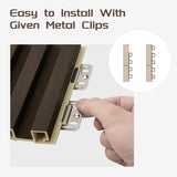 POHARE WPC Slat Wall Panels, 8 Pack Accent Slat Wood Slats for Wall and Ceilings, Acoustic Panels for Interior Wall Modern Décor, Walnut, 95 x 6 in POHARE