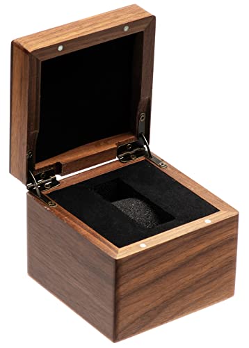 COSISO Single Walnut Wooden Watch Gift Box Watch Storage Travel Case Organizer for Men and Women Wristwatch Display Box Holder - WoodArtSupply