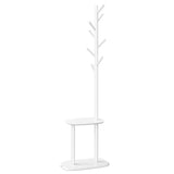 VASAGLE Coat Rack, Free Standing Coat Stand, Hall Coat Tree with 8 Hooks and Storage Shelf, 67.2 Inch Tall, for Coats, Hats, Bags, for Entryway, Hallway, Bedroom, Cloud White URCR040W01 VASAGLE