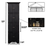 TRJQBCC 72" H Farmhouse Corner Storage Cabinet with 8 Doors & 4 Shelves, 4 Tier Kitchen Corner Pantry Cabinet Wooden Organizer Case Bookshelf, Home Space Saver Cabinet for Kitchen,Living Room(Black) TRJQBCC
