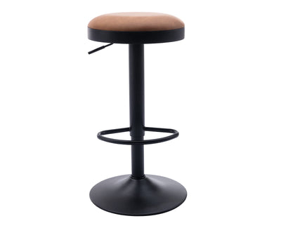 EALSON Modern Swivel Bar Stool Adjustable Counter Height Backless Barstools with Metal Base Leather Upholstered Round Bar Stool Chairs for Kitchen Island/Pub/Breakfast Bar, Brown 1PC