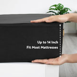 Twin Fitted Sheet Only, Super Soft & Cozy Twin Size Bed Sheets for Boys Kids with Deep Pocket to 14 Inch, Cooling Jersey Mattress Bottom Sheets,Shrinkage & Stain Resistant, Wrinkle Free, Black Magik & Kover