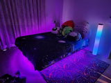 Arhomefurni Floating Bed Frame with Smart LED Lights Metal Platform Bed Easy Assembly No Box Spring Needed (Full) Arhomefurni