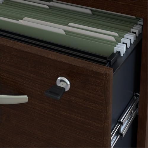 Bush Business Furniture Series C 60W Right Handed Bow Front U Shaped Desk with Mobile File Cabinet in Mocha Cherry Bush Furniture