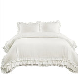 Lush Decor Ella Ruffle Lace Comforter, 3 Piece Set, Full/Queen, White - Cute Comforter - Queen Bedding Set - White Bedding Full Size - Coquette Decor - Ruffle Trim - Lace Trim Lush Decor