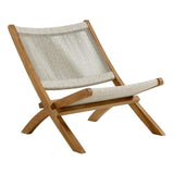 Modway Vienna Outdoor Patio Teak Wood Folding Lounge Chair in Natural Natural