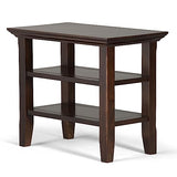 SIMPLIHOME Acadian SOLID WOOD 14 inch wide Rectangle Rustic Contemporary Narrow Side Table in Brunette Brown with Storage, 2 Shelves, for the Living Room and Bedroom SIMPLIHOME