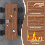 Folding Conference Table, Conference Room Tables for 6-12 Person, Modern Modular Training Table with 360° Silent Wheels, Large Mobile Foldable Seminar Meeting Tables for Office (6, Walnut, 47.2in) Jklmzpf