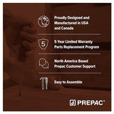 Prepac 3 Column Tall Cabinet Media Storage, Triple Width Wall, Cherry/Black Prepac