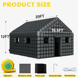 EROMMY 20x16.5x12 FT Large Black Inflatable Nightclub, Blow Up Party Tent Portable with 950W Blower, Disco Night Club Tent for Adult Birthday Party Business Rental EROMMY