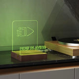 hopeme Light Up Now Playing Vinyl Stand, RGB LED Record Display Holder, Solid Wood Base with Customizable Lighting, Now Playing Vinyl Album Storage for Music Lovers hopeme