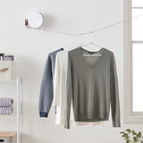 Household Essentials, 40 Feet, White Single Line Retractable Clothesline for Hanging Laundry Household Essentials