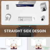 Veken 55 x 23.6 Inch Electric Standing Desk with Adjustable Height, Sit to Stand Computer Table for Study, Work or Gaming, Home Office Desk White Veken