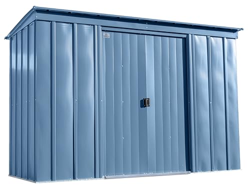 Arrow Classic Steel Storage Shed, 10x4, Blue Grey - WoodArtSupply