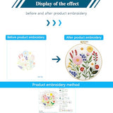 Zhenqing Wildflower Embroidery Kit for Beginners, Colorful Floral Craft Set with 20cm Hoop, Printed Pattern on 29x29cm Cotton Fabric, DIY Nature Wall Art (C0128)