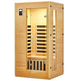 2024 Upgrade 1 to 2 Person Infrared Sauna, Low EMF Infrared Sauna for Home, Indoor Sauna Room, Hemlock Wooden Far Infrared Sauna, Dry Sauna with Bluetooth Speakers, LED Reading and Chromotherapy Lamp PioneerWorks