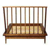 Mid Century Modern Solid Wood Twin Bed Frame with Spindle Headboard in Caramel Walker Edison