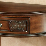 Touch of Class Pennington Console Table Natural Cherry - Handcrafted Wood - Half Circle Moon - Victorian Style - Elegant Regal Furniture Tables for Entryway - 30 Inches High Touch of Class