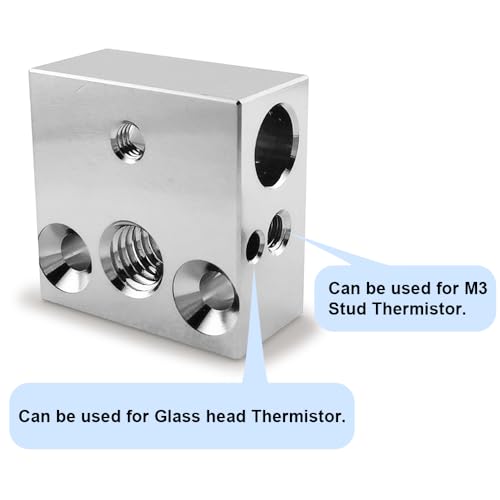 Updated High Temperature 3D Printer Heater Block, CR-10 Plated Copper Heater Block Compatible for MK8 Extruder Ender 3 Hotend,Ender 3 V2,Ender 3 Pro/Ender 5 Pro Plus CR10 S4 S5 3D Printer, TIEXYE