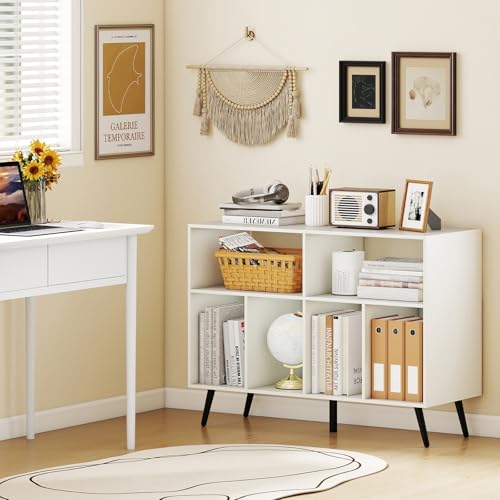 Giantex Large Record Player Stand with Charging Station, Turntable Stand Holds Up to 300 Albums, Record Player Table with Raised Leg, Vinyl Record Storage for Living Room (White) Giantex