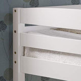 Camaflexi Tribeca Solid Wood Low Loft Bed Frame / 14 Wood Slats and 2 Center Supports / No Box Spring Necessary / Easy Assembly / Full - White, T1303F Camaflexi