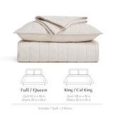 EVERGRACEHOME 100% Cotton Box Stitch Quilt Bedding Set King Size 3 Pieces, Garment-Washed Lightweight Soft Cozy Coverlet, Oversized Quilted Bedspread Sets with 2 Shams for All Season, Birch EVERGRACEHOME