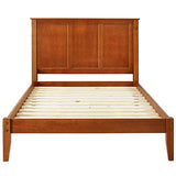 Camaflexi Shaker Style Queen Platform Bed in Cherry - Solid Wood with Slatted Foundation, No Box Spring Needed Camaflexi