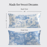 Bridgerton x Kitsch Satin Pillowcase with Zipper for Hair & Skin - Softer Than Silk Pillow Cases, Cooling Satin Pillow Case, Wrinkle-Free - King Size Satin Pillow Case (19x36) - Garden Toile Kitsch
