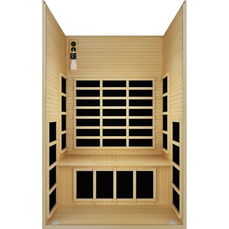 JNH Lifestyles Ensi+ 2-Person Home Infrared Sauna with Color & Red Light Therapy, Ultra-Low EMF - Indoor Personal Luxury Spa for House and Gym JNH Lifestyles