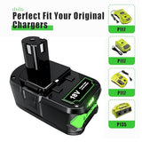 TURPOW 2Pack 7.0Ah Replacement for Ryobi 18V Lithium Battery Compatible with Ryobi 18 Volt ONE+ Plus P107 P108 P102 P103 P104 P105 P109 P122 Cordless Tools TURPOW