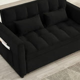 DQlVrillka Loveseat Sleeper Sofa, 3 in 1 Convertible Sofa Bed, Adjustable Backrest Comfy Pull Out Couch, Modern Upholstered Sofa for Living Room Bedroom Apartment Small Space (Black) DQlVrillka
