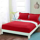 Mocassi California King Fitted Sheet - Deep Pocket Cooling Sheets up to 16 inch - Hotel Luxury 1800 Premier - Softest Sheets - Wrinkle Resistant - 1 Single Bottom Fitted Sheet, Cali King, Red Mocassi