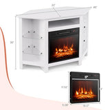 Tangkula Fireplace Corner TV Stand with LED Lights & Smart APP Control for 50 Inches TV, Entertainment Center with Adjustable Glass Shelves, 18” Electric Fireplace, Remote Control, Thermostat Tangkula