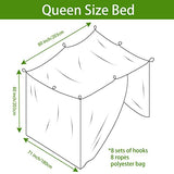 Aventik EDSRDLUZ 400 Fine Meshes Luxury Mosquito Large Square Net for Single to King-Sized Beds, 2 Side Openings & 8 Hanging Loops Decorative Rectangular Shape for Home & Travel Aventik