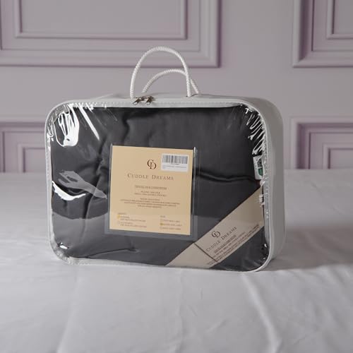 CUDDLE DREAMS Lightweight Silk Filled Comforter for Summer, Detachable Tencel Duvet Cover for Easy Care, Naturally Breathable (Steel Gray, Twin) CUDDLE DREAMS