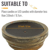 Wood Pillar Candle Holders 14 Inch Tall, Handmade Antique Brown Farmhouse Candle Holders for Pillar Candles, Natural Decorative Candlestick Holders, Rustic Candle Holders for Table Centerpiece SOFE