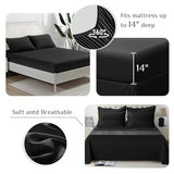 JOLLYVOGUE Queen Comforter Set, Ultra-Soft Bed in a Bag Queen Size 7 Pieces, Oeko-TEX Certified Bedding Set with Down Alternative Comforter, Sheets, Pillowcases & Shams, Black JOLLYVOGUE