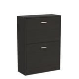 FUFU&GAGA Shoe Cabinet with 2 Flip Drawers for Entryway, Modern Storage Cabinet, Freestanding Rack Organizer (23.6”W x 9.4”D 31.4”H)(Black) FUFU&GAGA