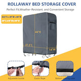 Folding Bed Storage Cover 31.5" × 14" × 44", Waterproof 600D Dustproof Rollaway Bed Protector with Zipper & Handles – Fits Most 31–38" Single Folding Beds, Breathable & Durable, Grey WES